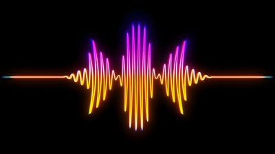 colourful sound wave on a black background